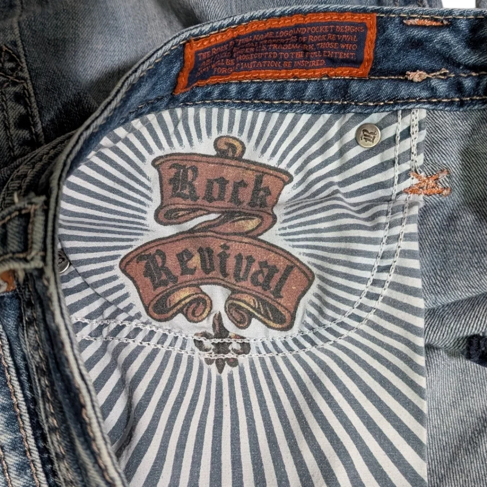 Rock Revival Essie Straight Jeans Essie T5 Wash Size 32 RJ8396T5 - Med Wash Blue - Picture 4 of 7